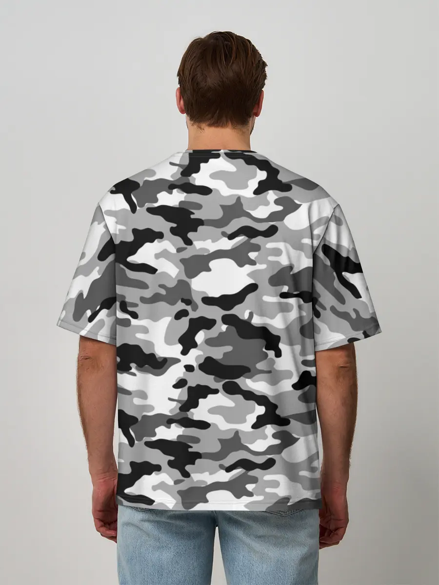 Мужская футболка оверсайз / Камуфляж МВД Рф