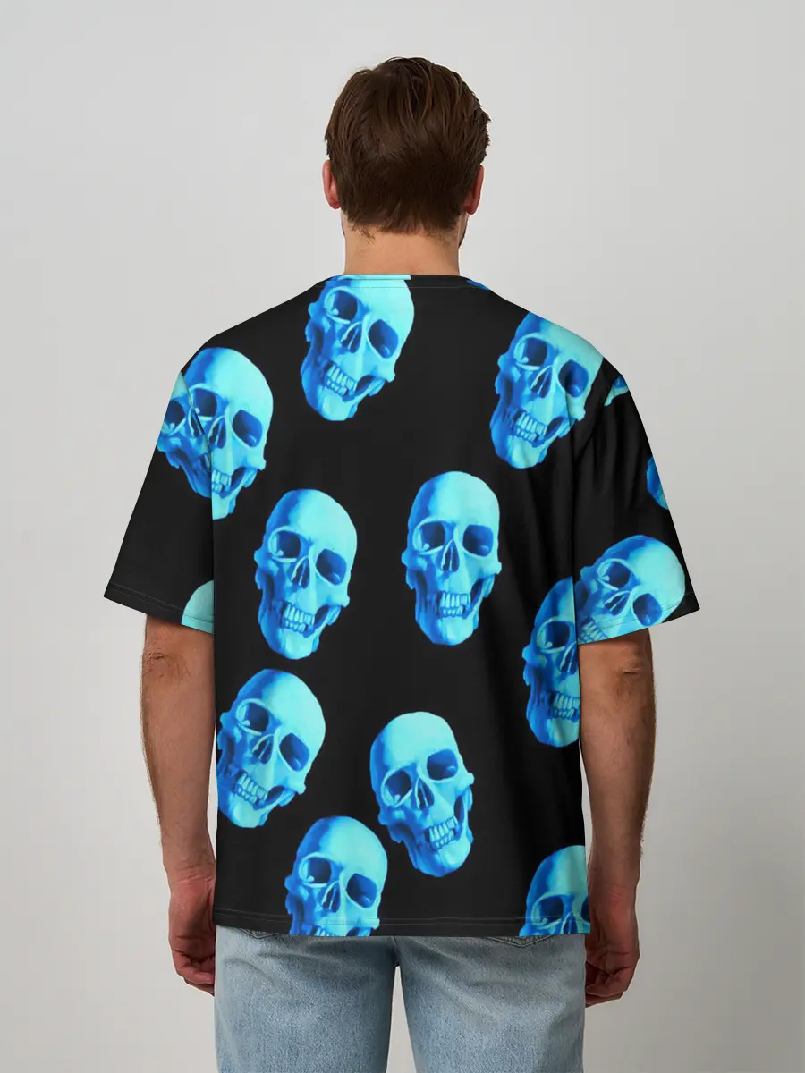 Мужская футболка оверсайз / Черепа стиль