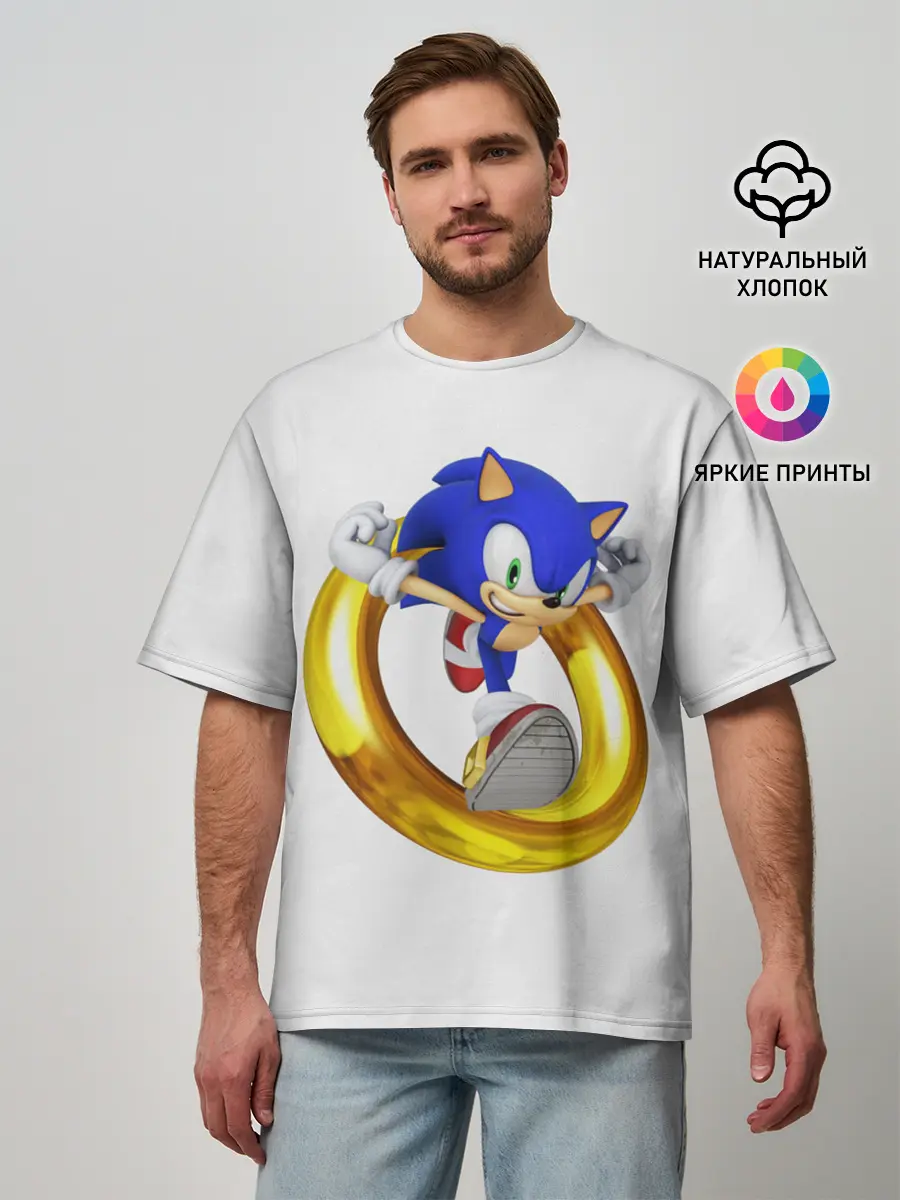 Мужская футболка оверсайз / Sonic
