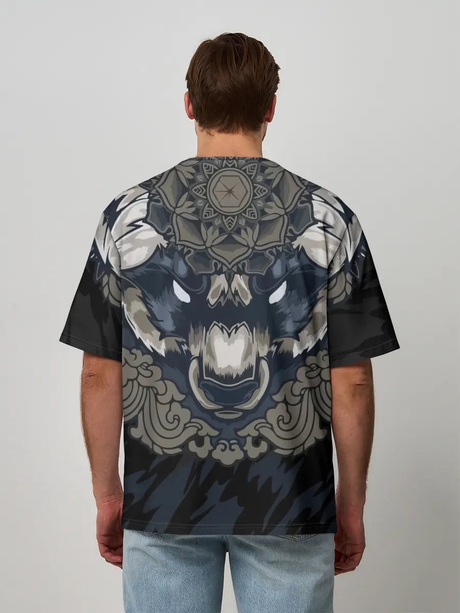 Мужская футболка оверсайз / Зверь