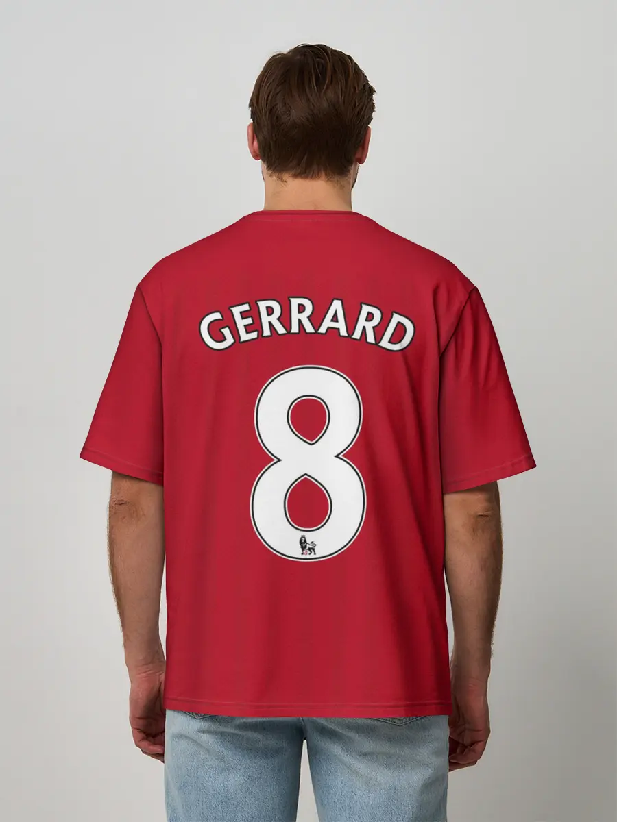Мужская футболка оверсайз / Джеррард Ливерпуль ретро