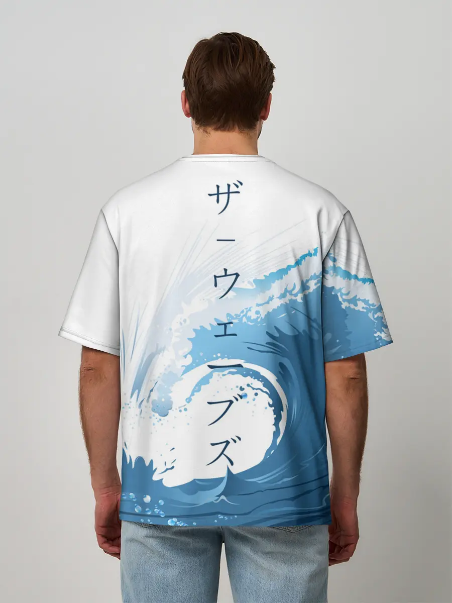 Мужская футболка оверсайз / WAVE | ВОЛНЫ