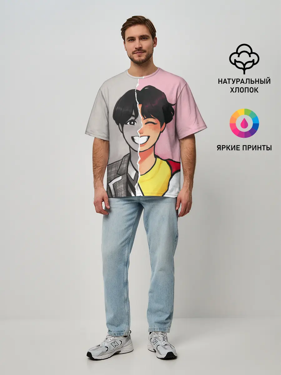 Мужская футболка оверсайз / K-Pop