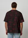 Мужская футболка оверсайз / SCARLXRD RED PATTERN JAPAN STYLE