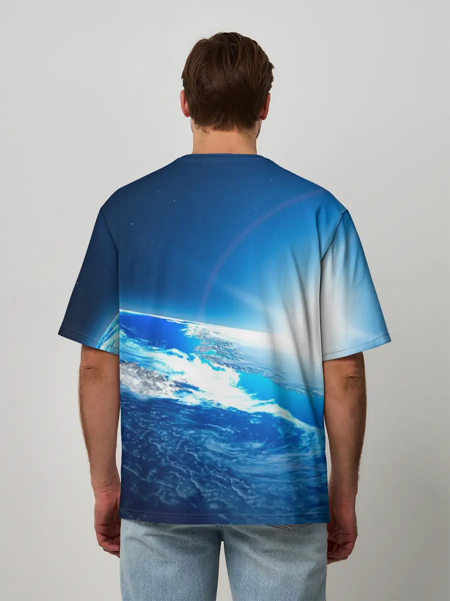 Мужская футболка оверсайз / Юрий Гагарин Планета Земля