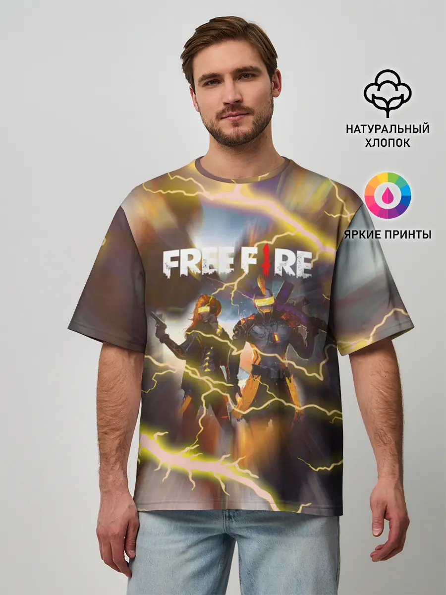 Мужская футболка оверсайз / FREEFIRE | ФРИФАЕР