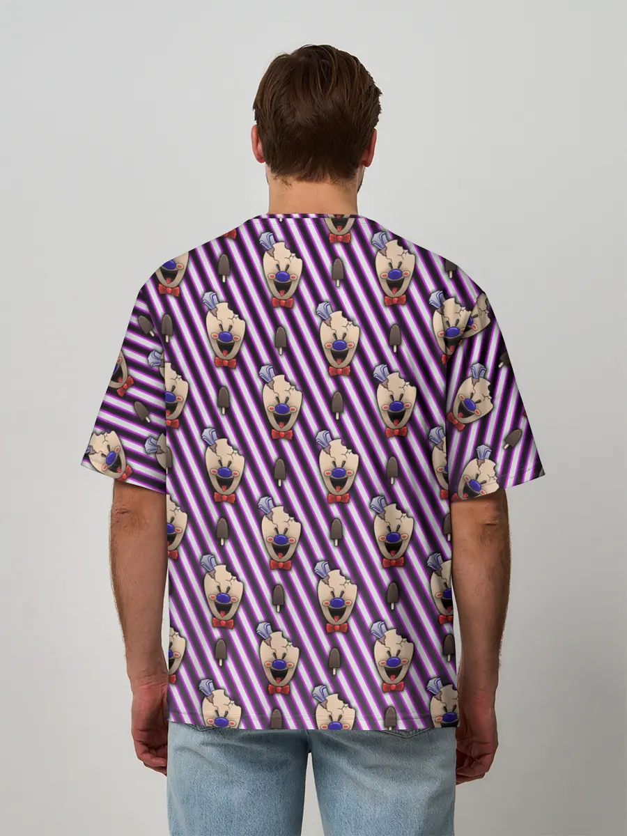 Мужская футболка оверсайз / ICE SCREAM розовый паттерн