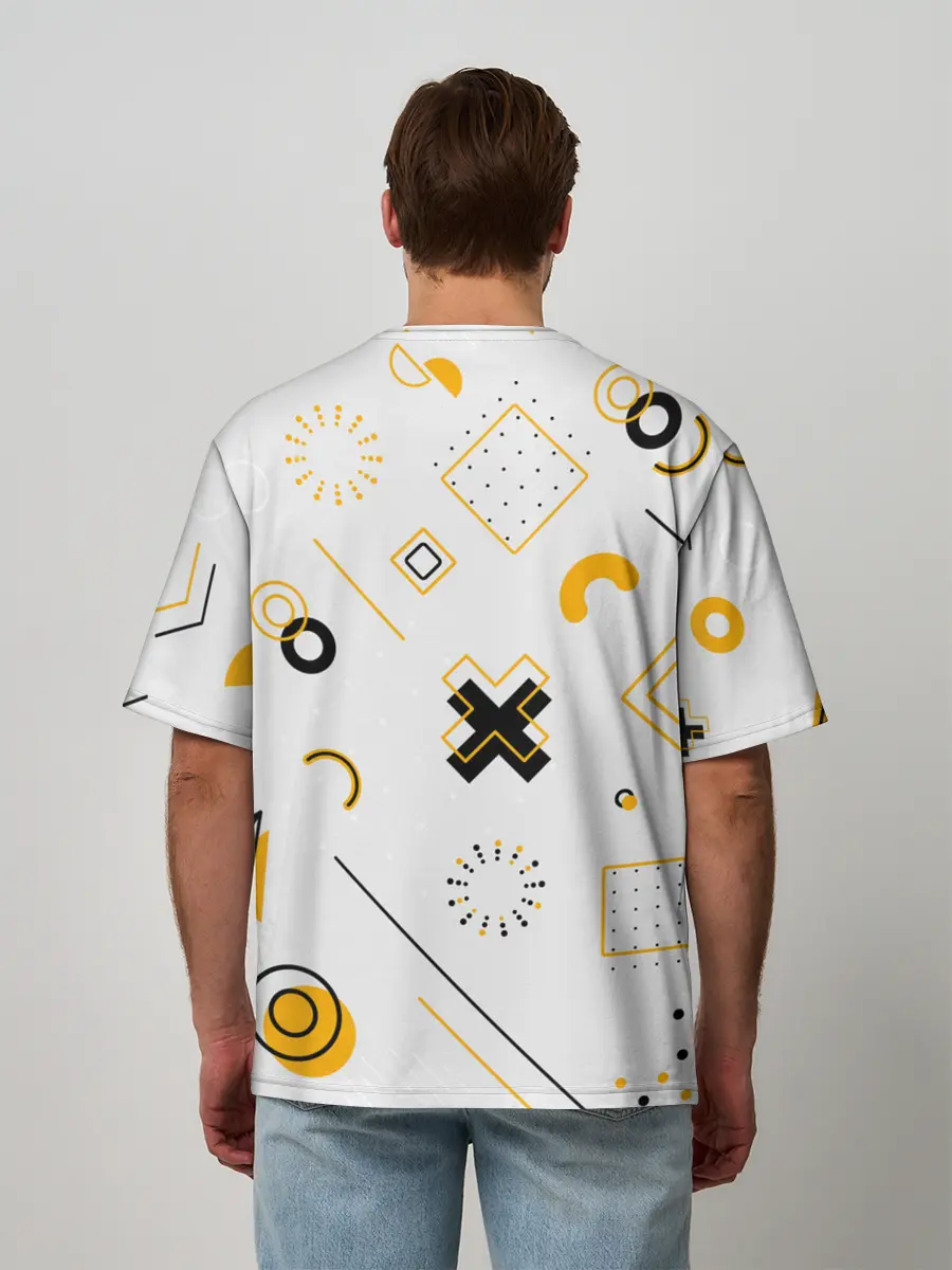 Мужская футболка оверсайз / Геометрический узор