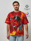Мужская футболка оверсайз / The devil is on fire