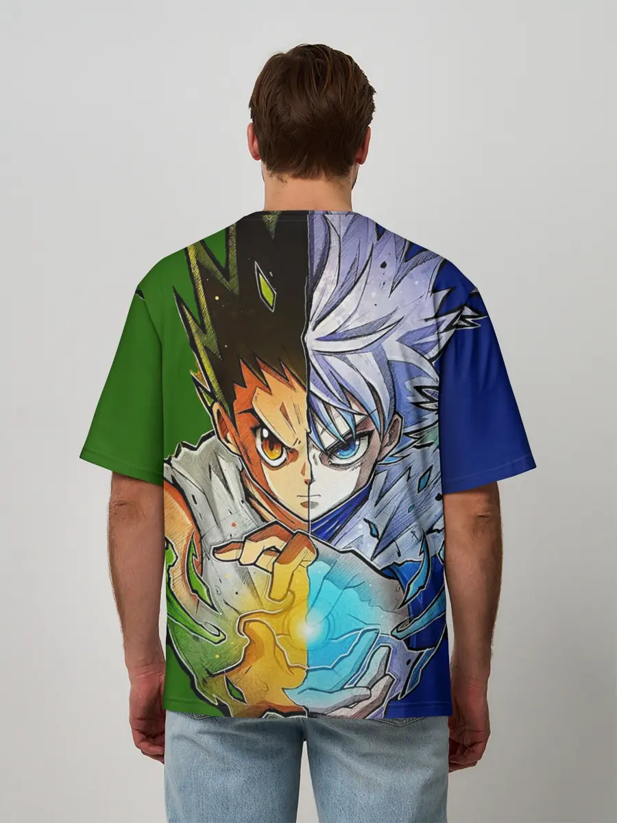 Мужская футболка оверсайз / Киллуа золдик и Гон хантер