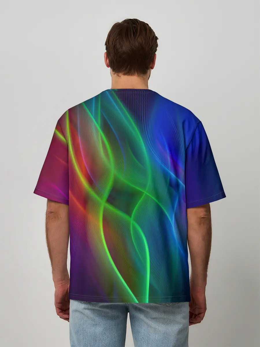 Мужская футболка оверсайз / НЕОНОВАЯ АБСТРАКЦИЯ