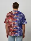 Мужская футболка оверсайз / Сине-Красные Разводы