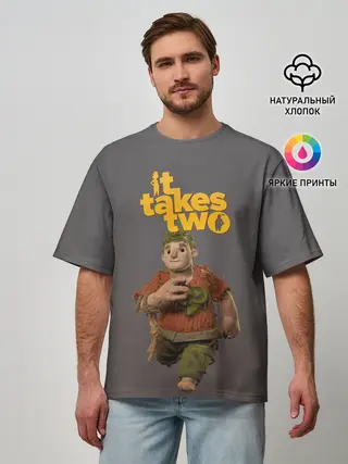 Мужская футболка оверсайз / It takes two | Нужны двое