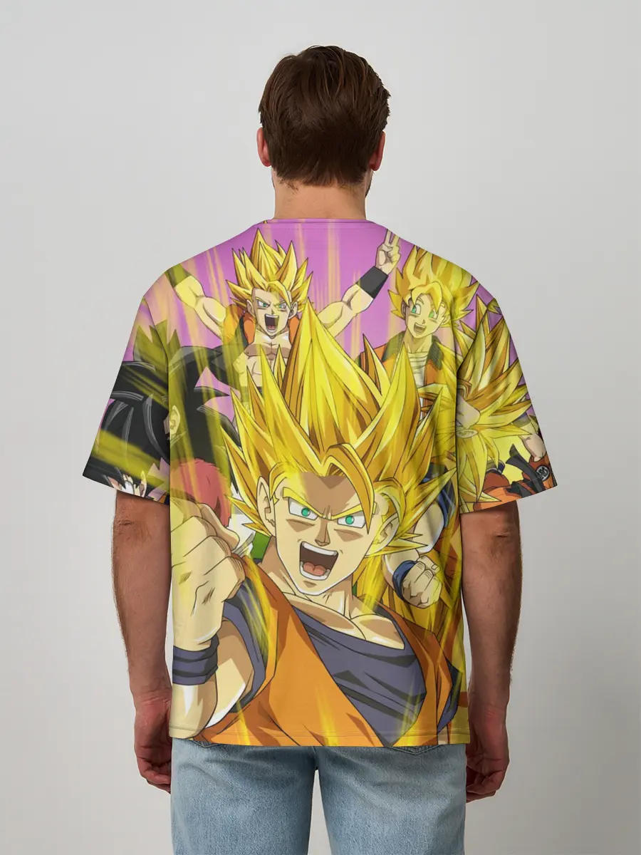 Мужская футболка оверсайз / Все герои Драгонболл