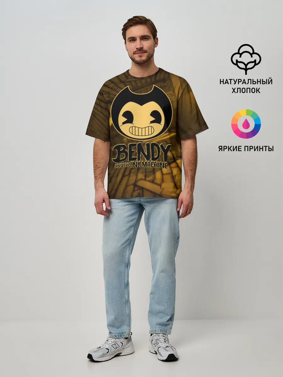 Мужская футболка оверсайз / Bendy and the ink machine
