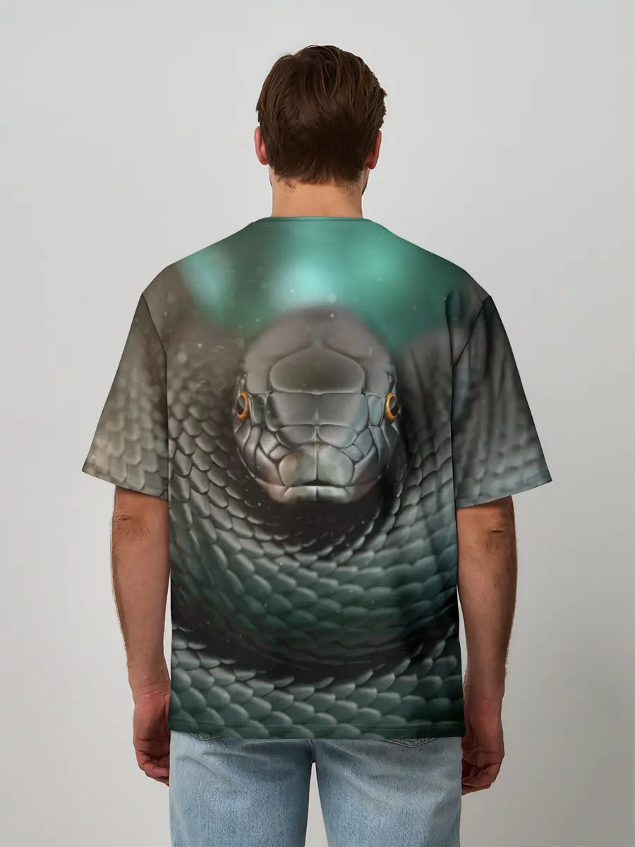 Мужская футболка оверсайз / Чёрная мамба