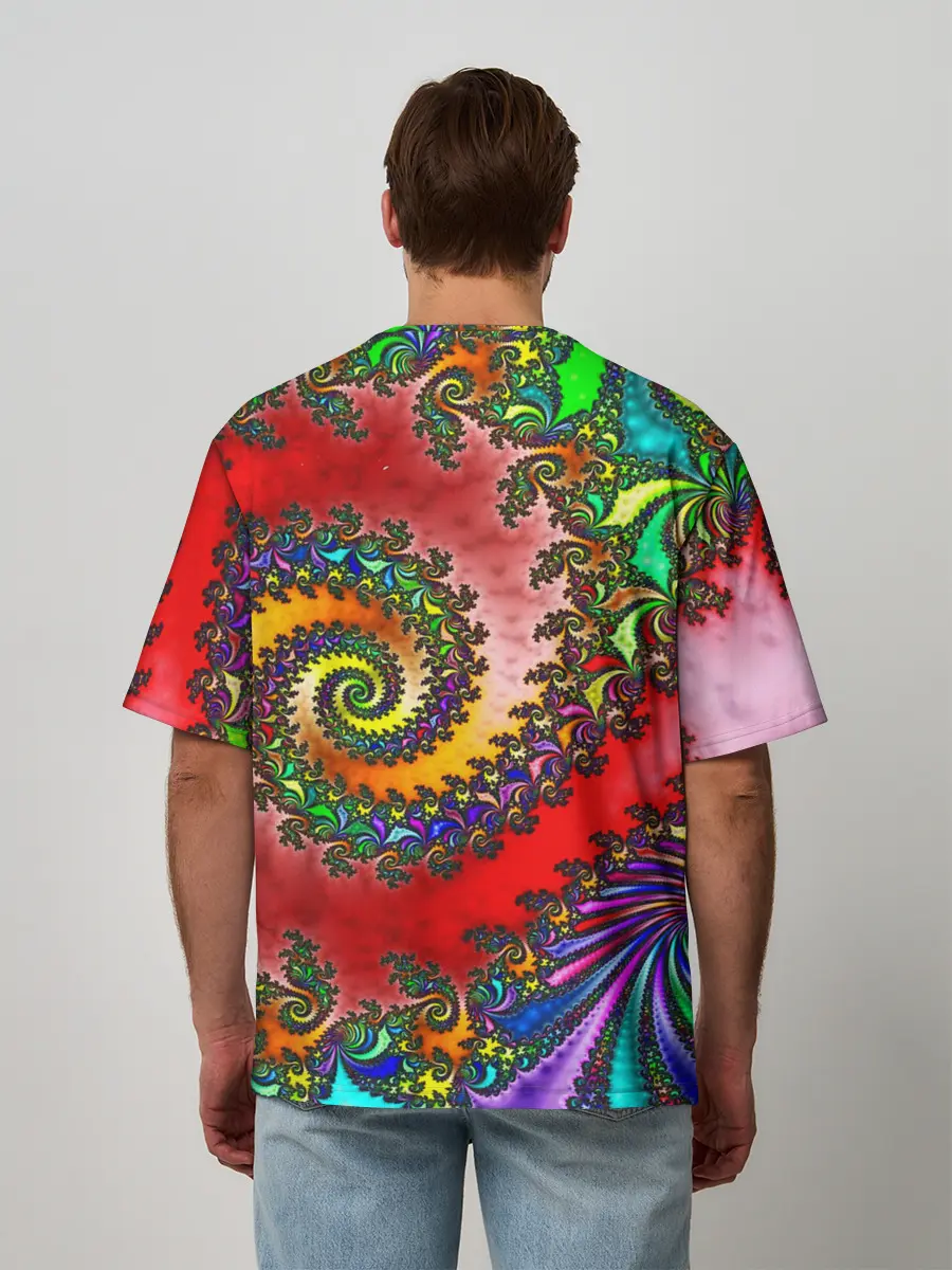 Мужская футболка оверсайз / ФРАКТАЛЬНЫЙ УЗОР