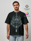 Мужская футболка оверсайз / Череп-Викинг