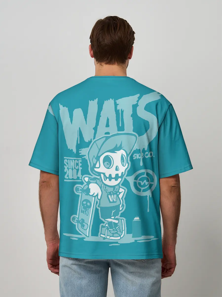 Мужская футболка оверсайз / Граффити Wats