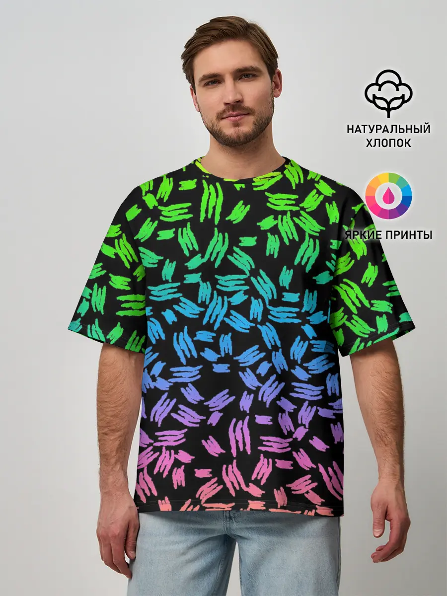 Мужская футболка оверсайз / PATTERN MONSTER ENERGY