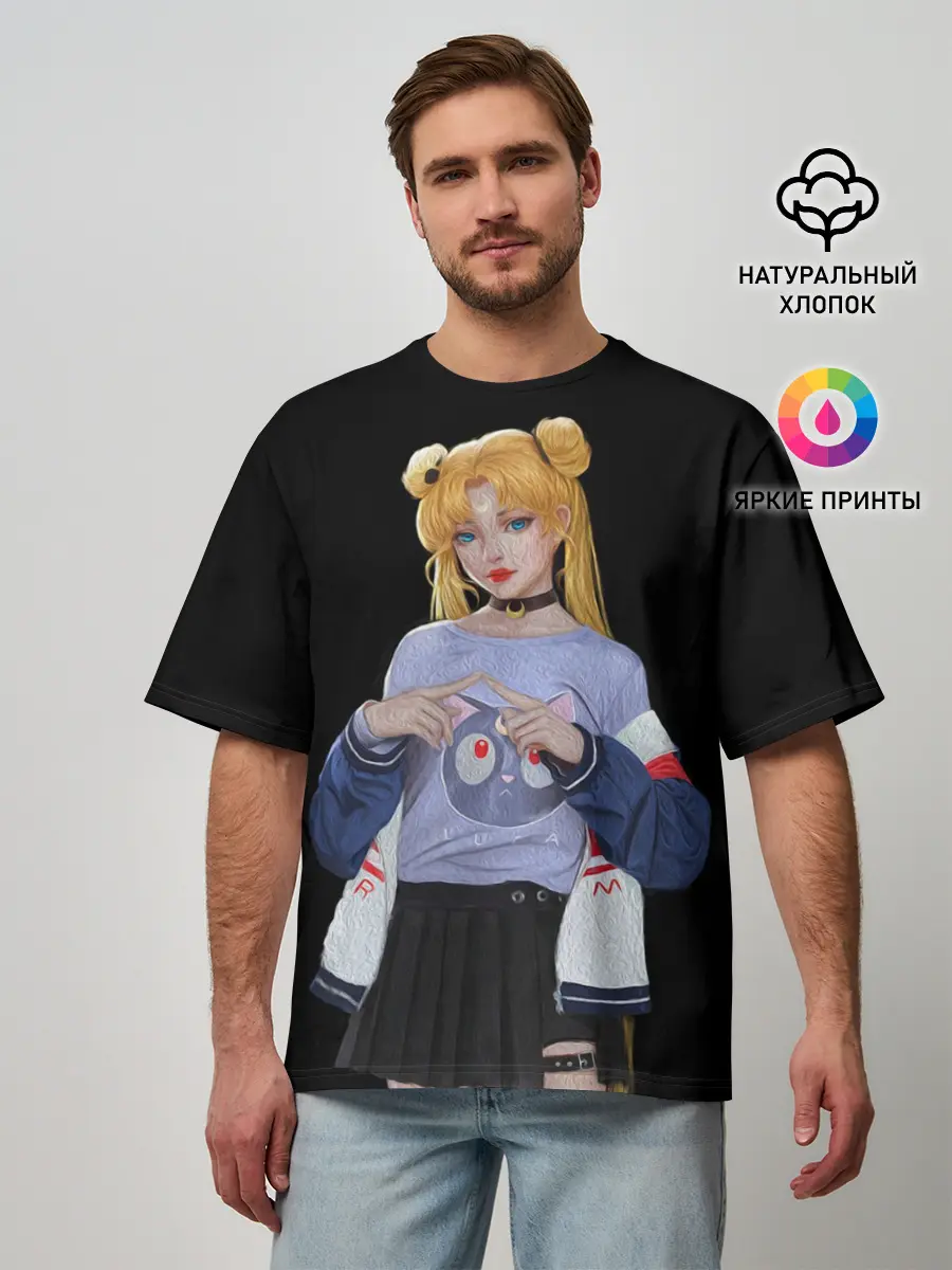 Мужская футболка оверсайз / СЕЙЛОР МУН