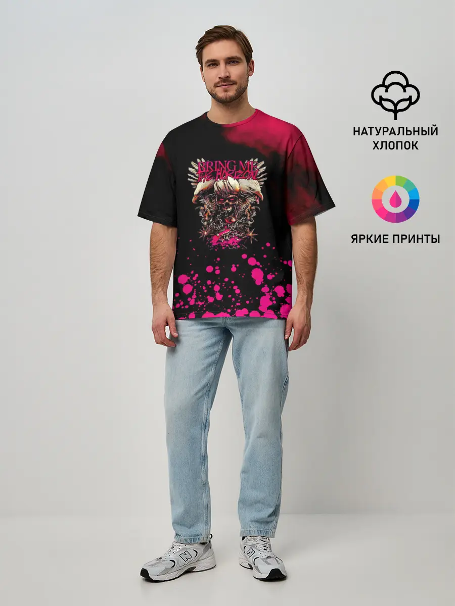 Мужская футболка оверсайз / Bring Me the Horizon