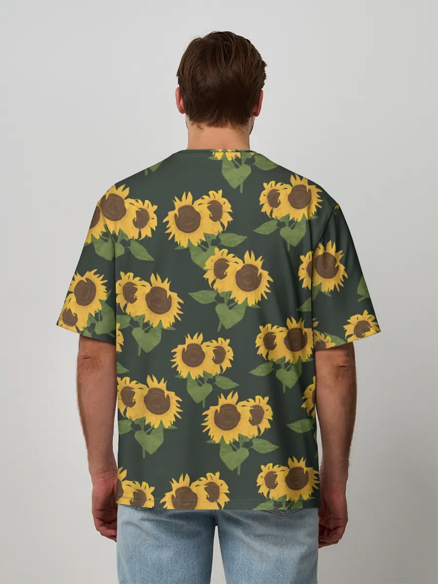 Мужская футболка оверсайз / Подсолнухи