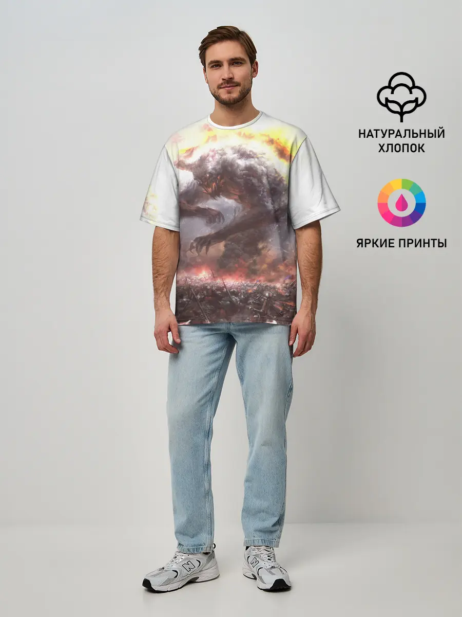 Мужская футболка оверсайз / Демон Войны | The Demon of War