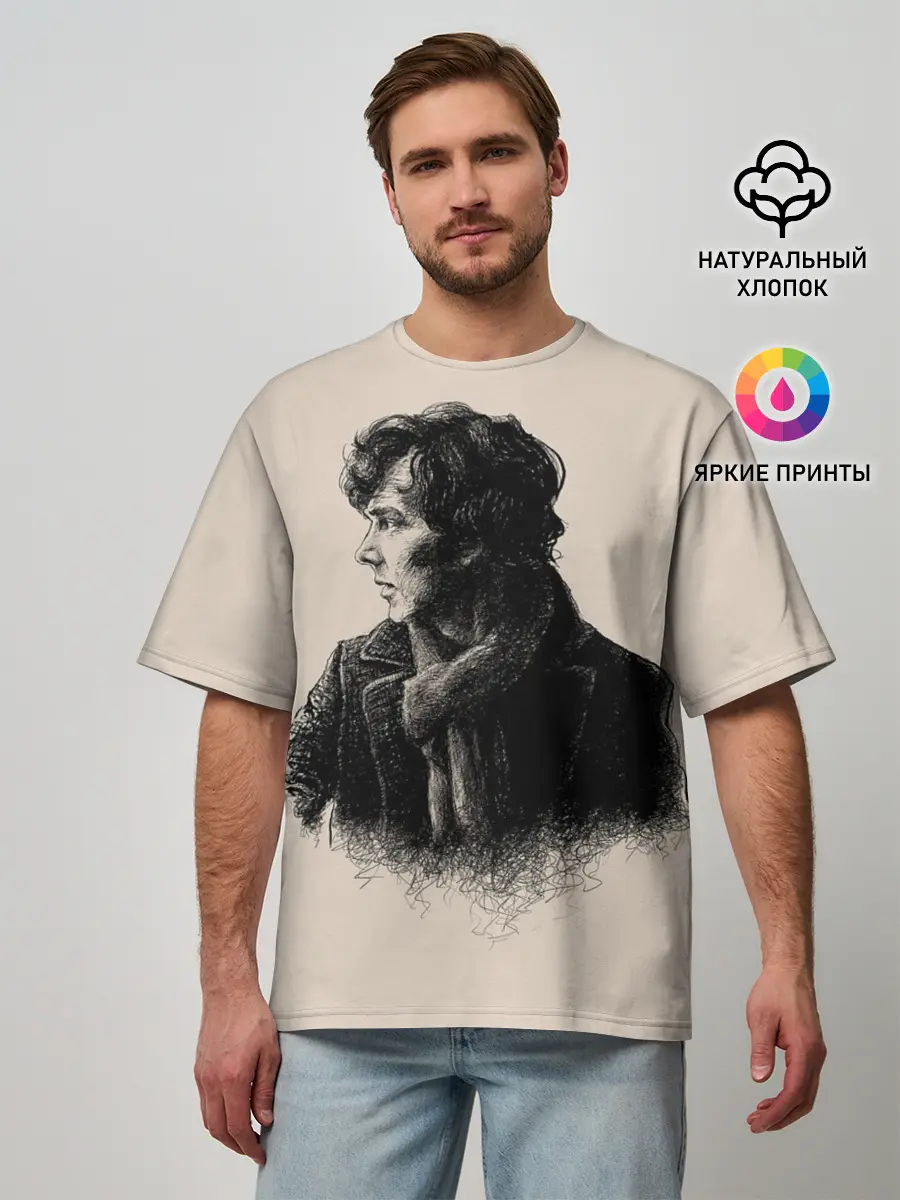 Мужская футболка оверсайз / Sherlock