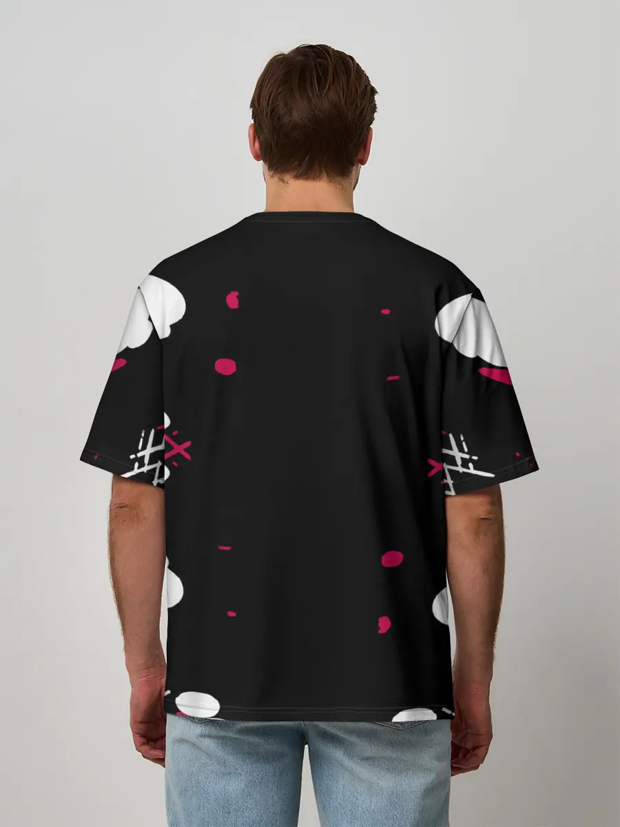 Мужская футболка оверсайз / Игра в кальмара x Кот,