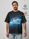 Мужская футболка оверсайз / HYUNDAI machine motor XXI