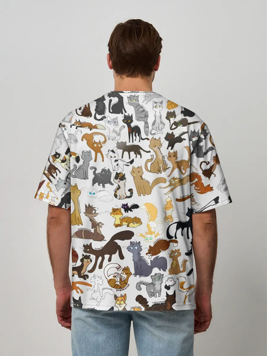 Мужская футболка оверсайз / Котоколлаж 01