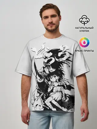 Мужская футболка оверсайз / Хяккимару и Дороро