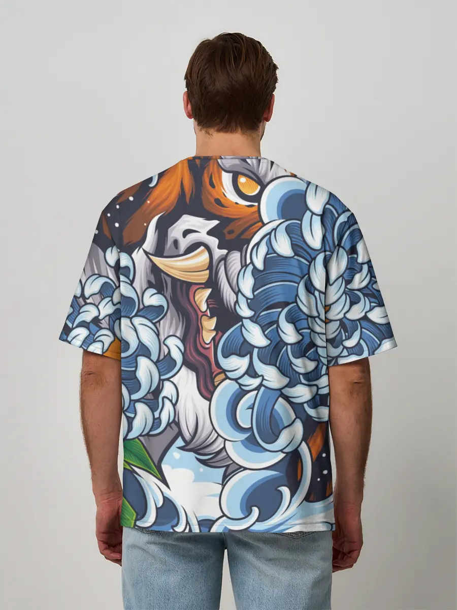 Мужская футболка оверсайз / Тигр