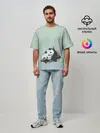 Мужская футболка оверсайз / акварельные панды