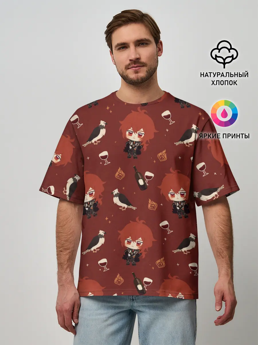 Мужская футболка оверсайз / Genshin Impact