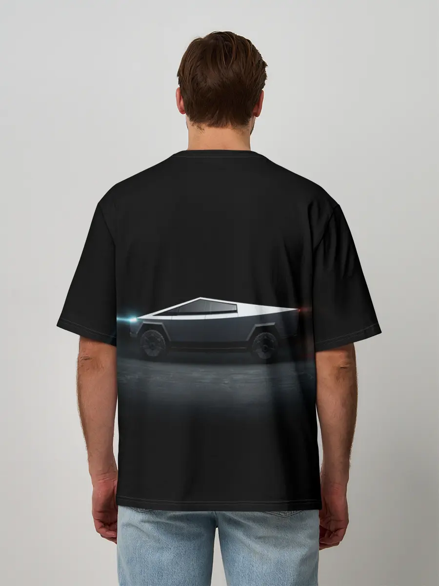 Мужская футболка оверсайз / TESLA kibertruck