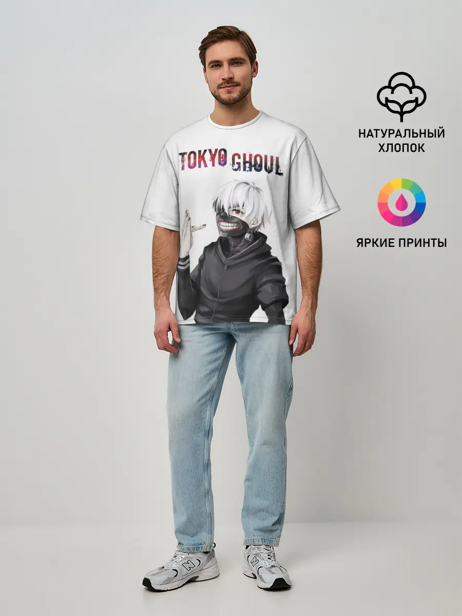 Мужская футболка оверсайз / Kaneki Ken в профиль