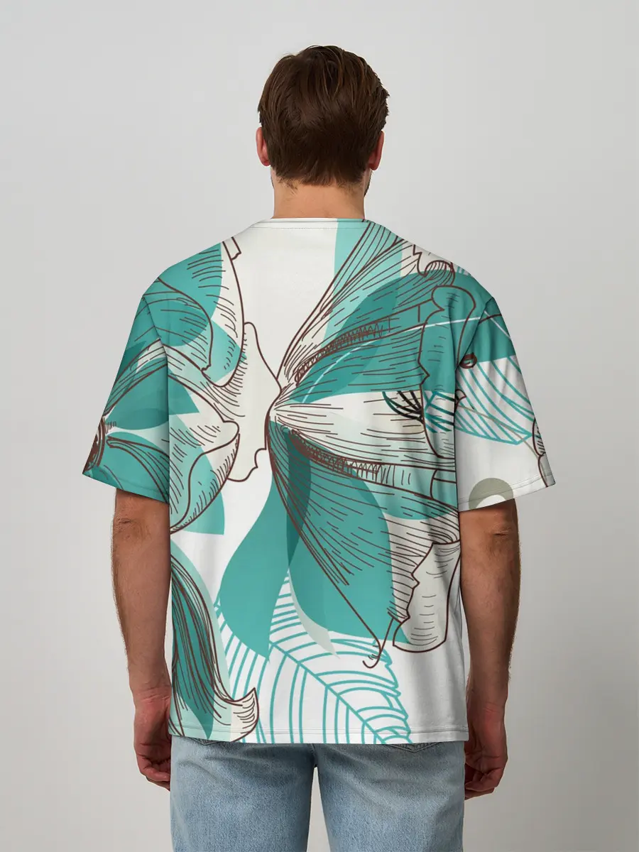 Мужская футболка оверсайз / Цветок