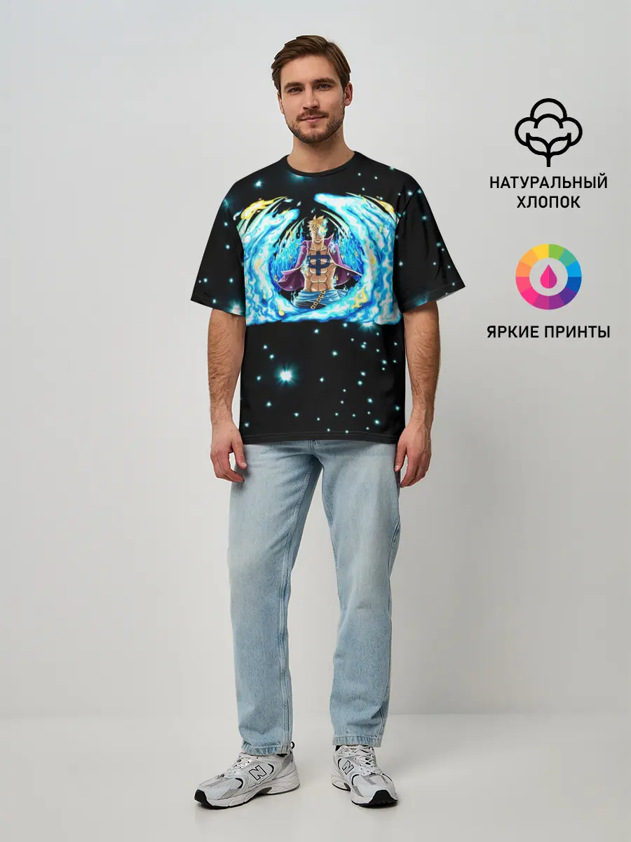 Мужская футболка оверсайз / Ван Пис | Марко