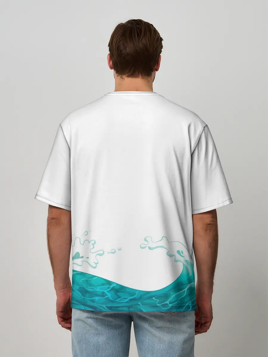 Мужская футболка оверсайз / Русалка на якоре