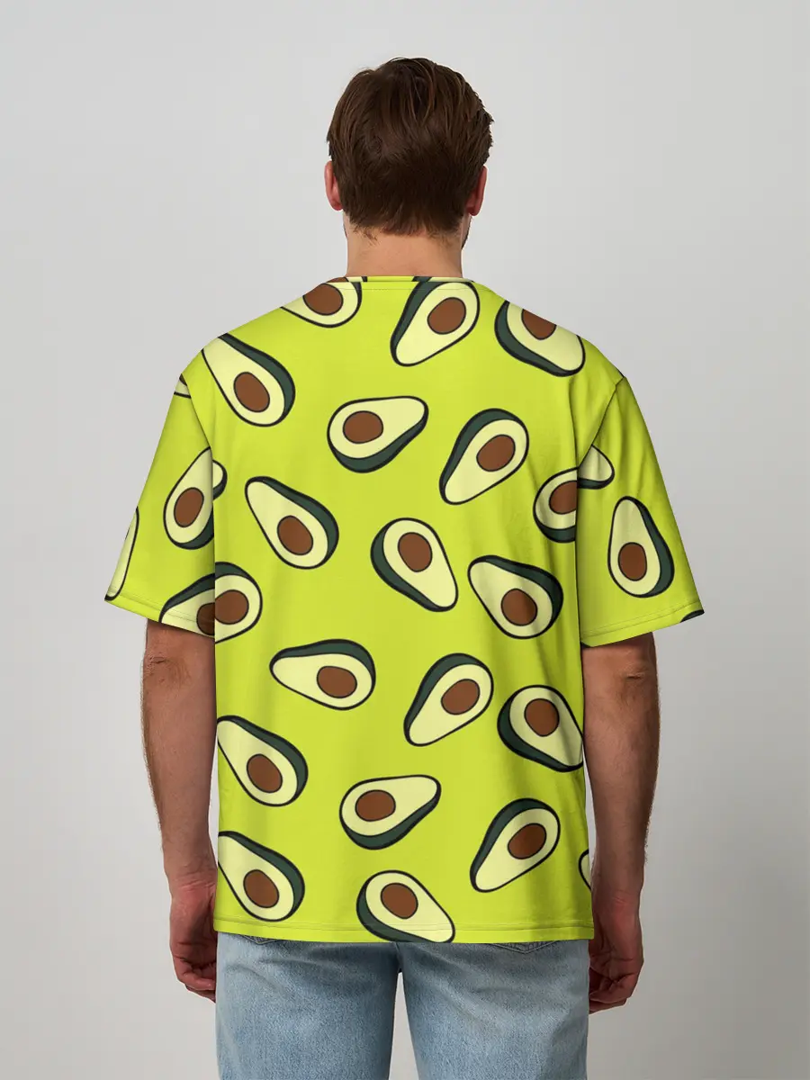 Мужская футболка оверсайз / Авокадо