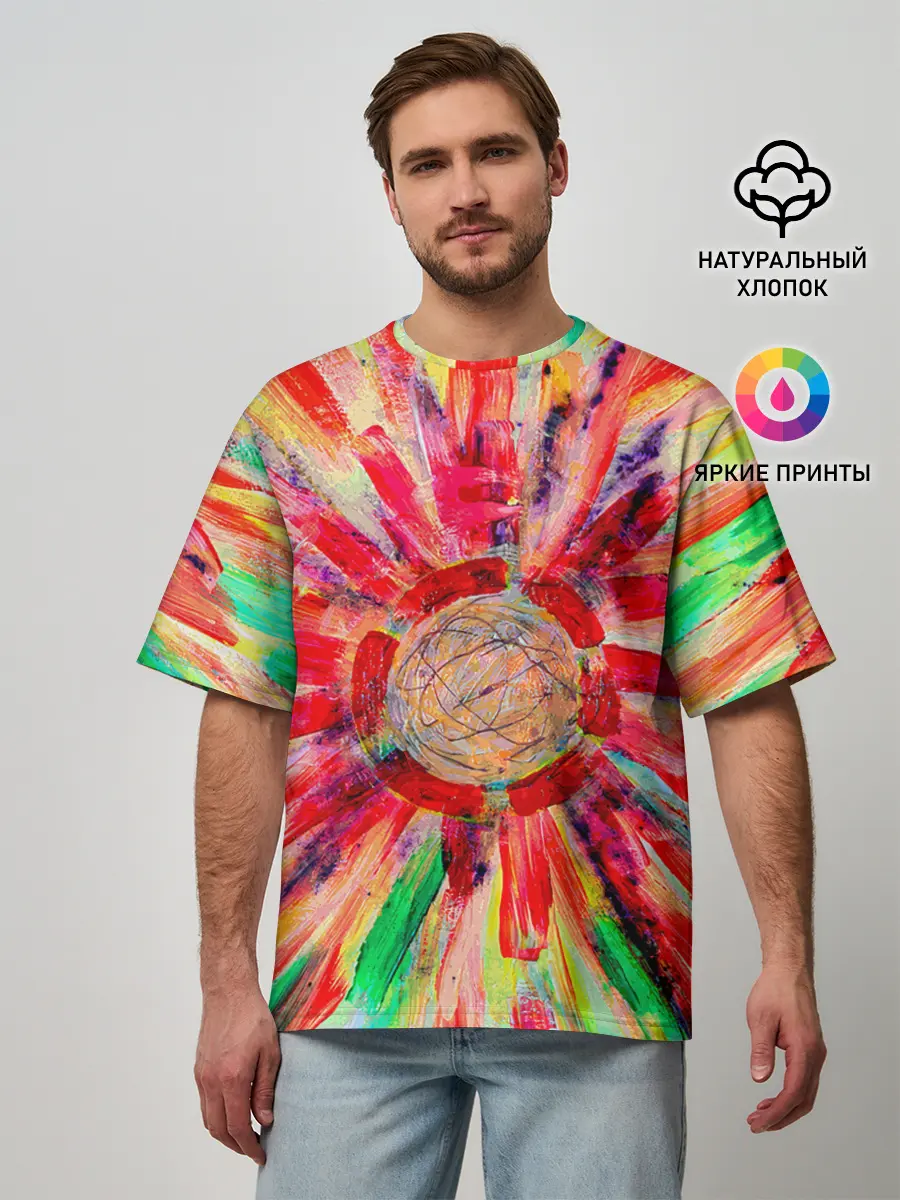 Мужская футболка оверсайз / Освобождение от 3D