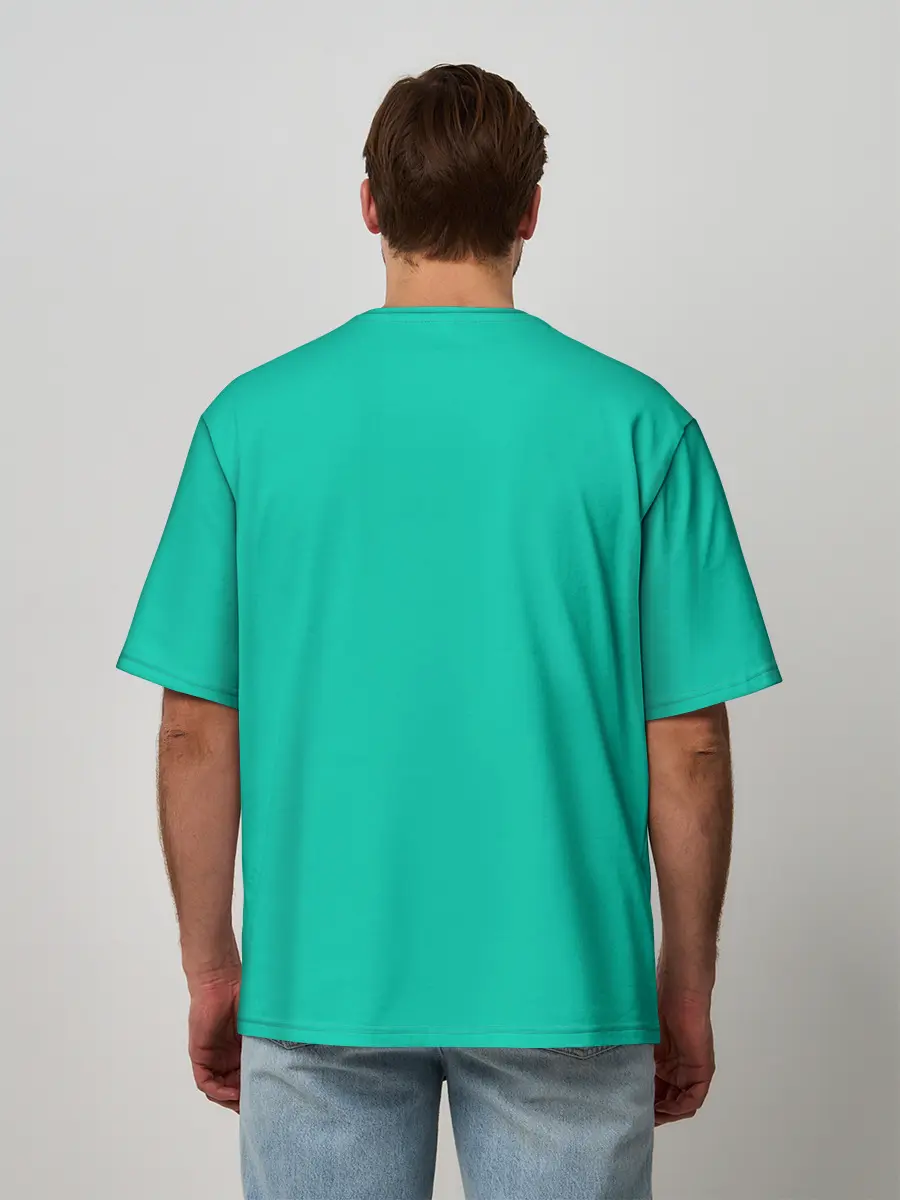 Мужская футболка оверсайз / Бискайский зеленый без рисунка