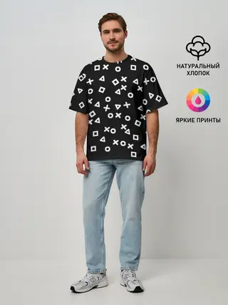 Мужская футболка оверсайз / Геометрические фигуры