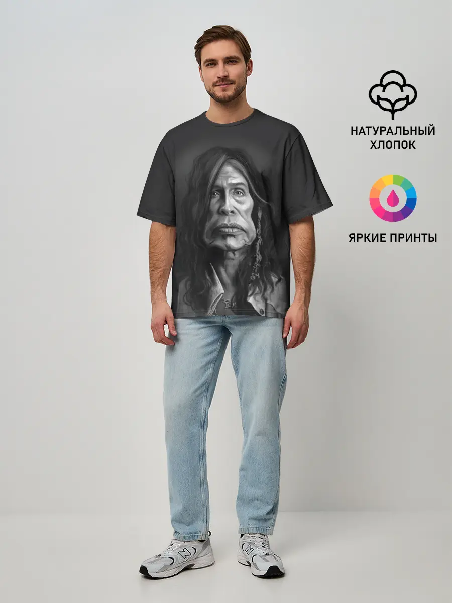 Мужская футболка оверсайз / Steven Tyler | AEROSMITH