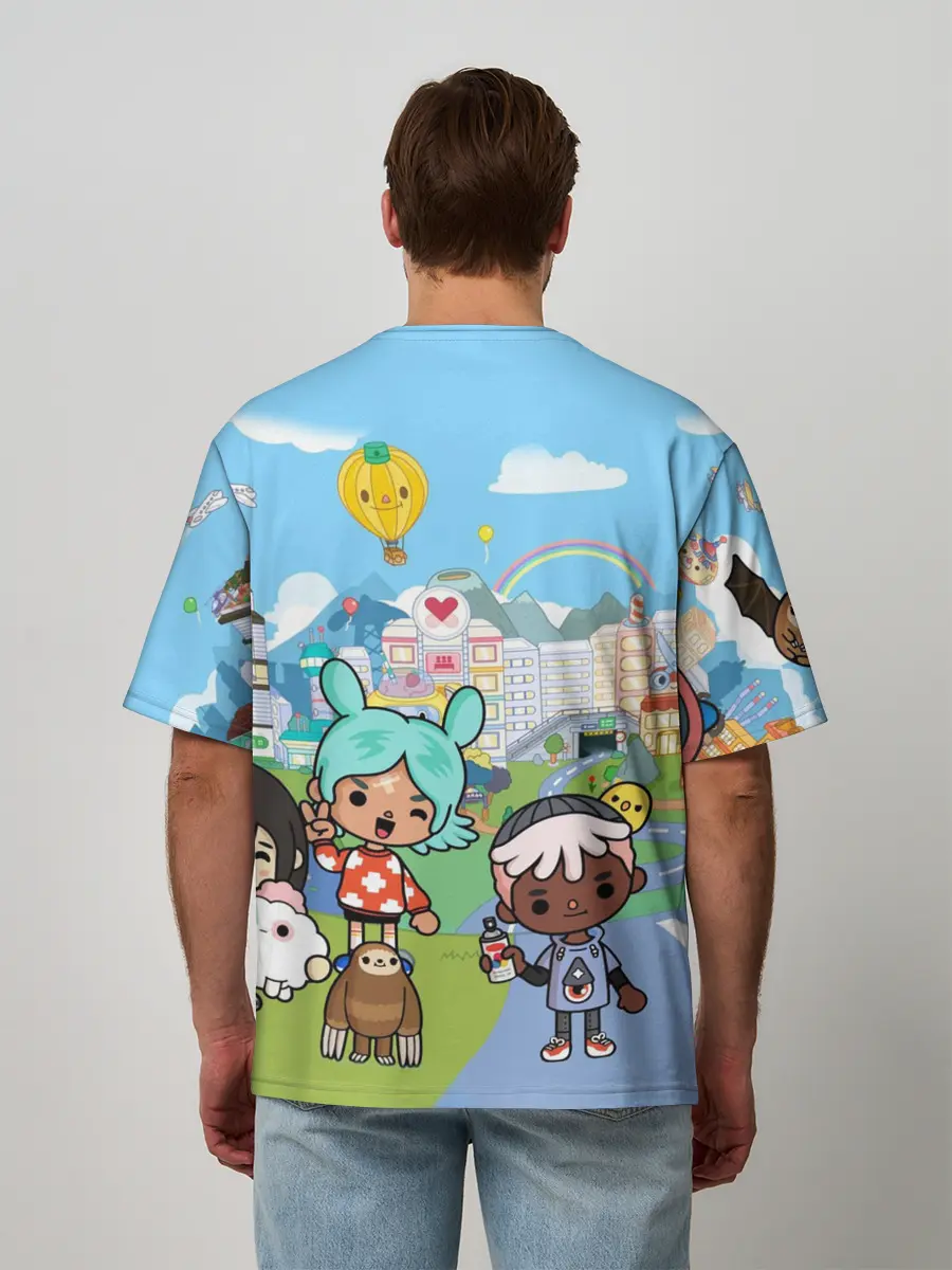 Мужская футболка оверсайз / Toca Boca | Тока бока Рита, Зик, Нари, Леон