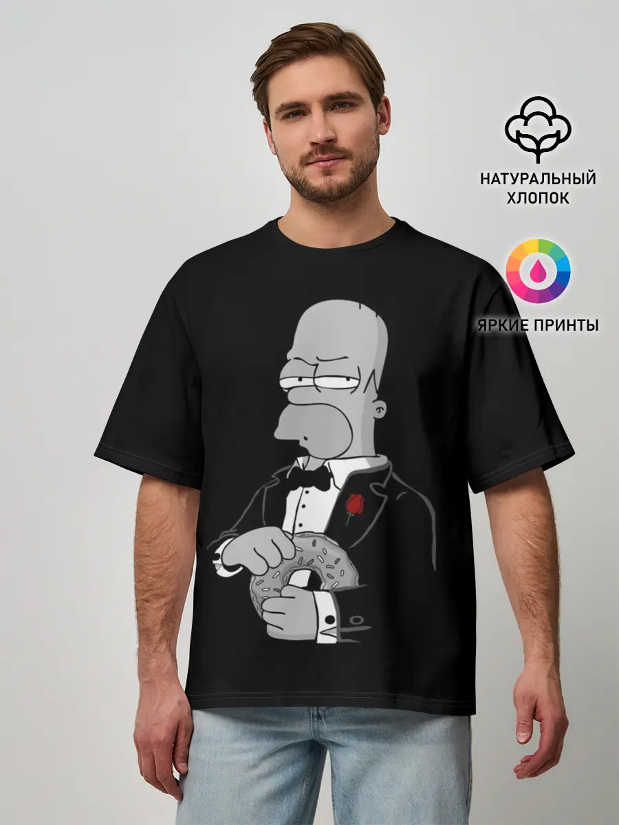 Мужская футболка оверсайз / Гомер