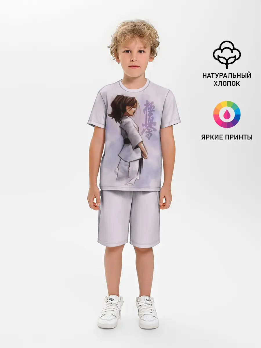 Детская пижама с шортами / Кёкусинкай девушка