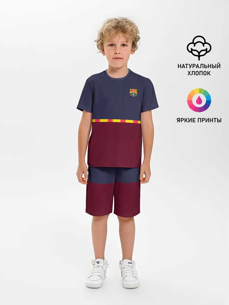 Детская пижама с шортами / FC Barcelona | Flag and team Logo